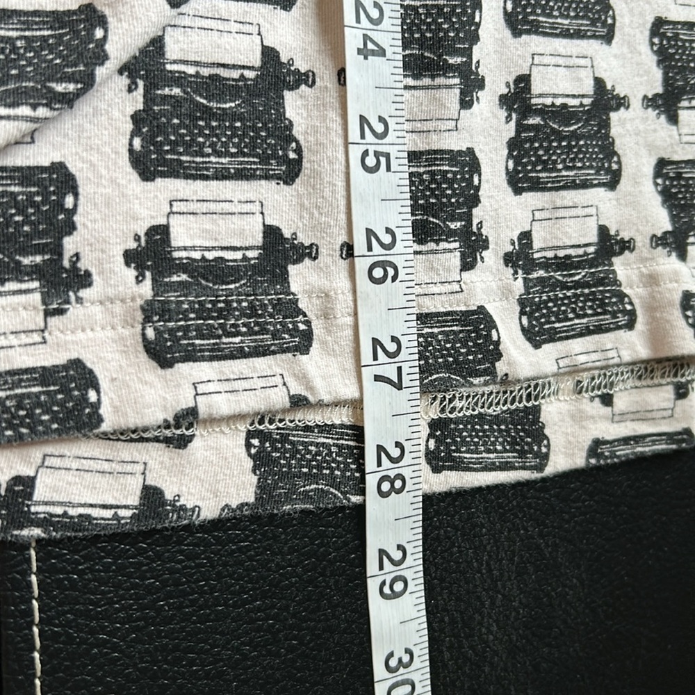 Effie's Heart ~ Typewriter Print Julliard Pullover Tunic Cowl Neck Cream Black S - Picture 10 of 10